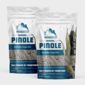Two Original Blue Corn Pinole: All-Natural Energy Booster & Endurance Fuel Bundle (20 oz) - Pinole Blue